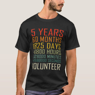Vintage för volontärvärdering 5 år t shirt