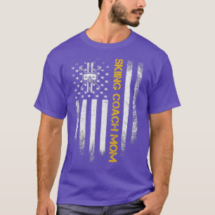 Vintage Förenta staterna, Flagga Proud Skiing Coa T Shirt