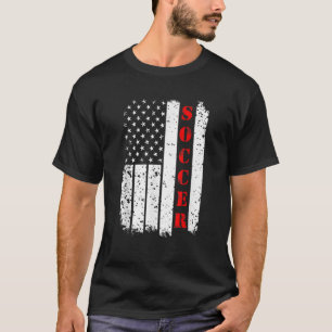 Vintage Förenta staterna Flagga Soccer Ball Footba T Shirt