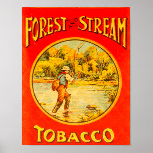 Vintage Forest and Stream Tobacco AD Poster