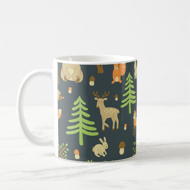 Vintage Forest Animals, Barns Mönster. Kaffemugg (Vänster)