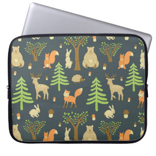 Vintage Forest Animals, Barns Mönster. Laptop Fodral