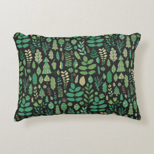 Vintage Forest Blommigt Sömlös design Prydnadskudde