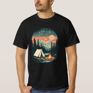Vintage Forest Camping under Stars T Shirt