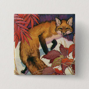 Vintage Forest Creaters Red Fox Vild Animal Knapp