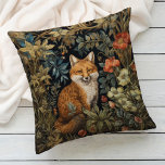 Vintage Forest Fox Botanical Blommigt Garden Kudde<br><div class="desc">Den här kudden har en viskartad design som ger en fin räv mitt i en lush-skog till liv,  omgiven av invecklade botaniska löv och känsliga blommigtar mellan art nouveau och stil.</div>