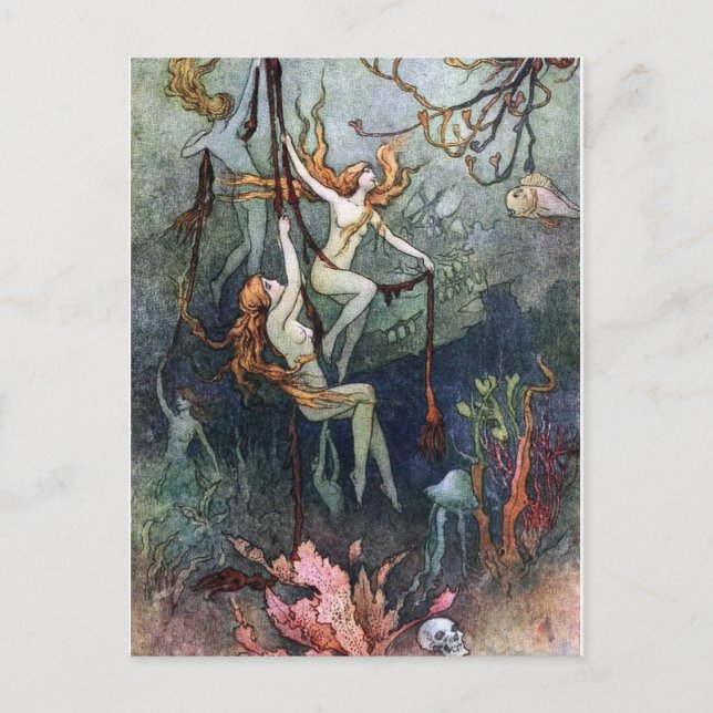 Vintage Forest Nymphs Vykort (Framsida)