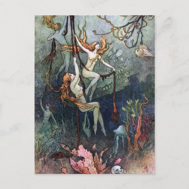 Vintage Forest Nymphs vykort (Framsida)