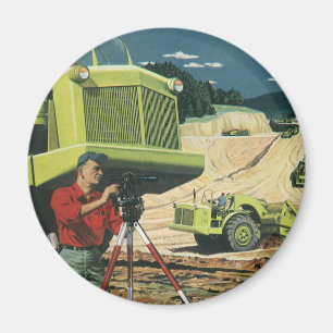Vintage - företag, byggplats med överordnad magnet