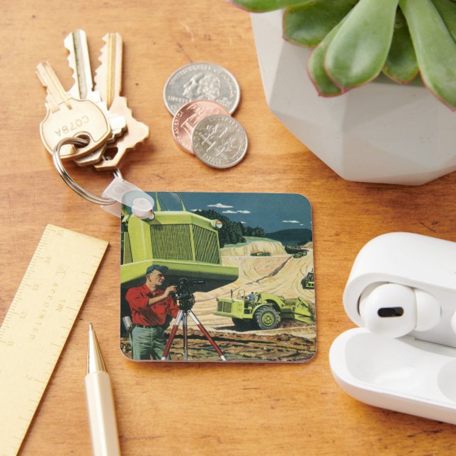 Vintage - företag, byggplats med överordnad nyckelring (Skrivbord)