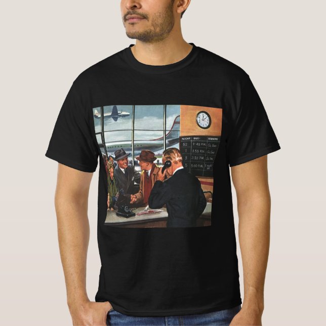 Vintage företag, människor på flygbolagsdisk tee (Framsida)
