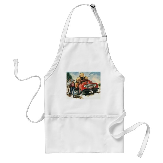 Vintage Företag, Timmerbil med Skogshuggare Förkläde (Framsidan)