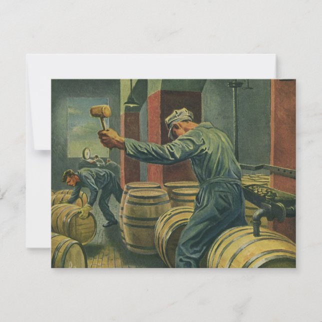 Vintage företag, vinframställning korkning av vint (Framsida)