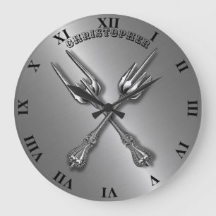 Vintage Fork Hård Sten Hårt Metall Mitten Finger Stor Klocka