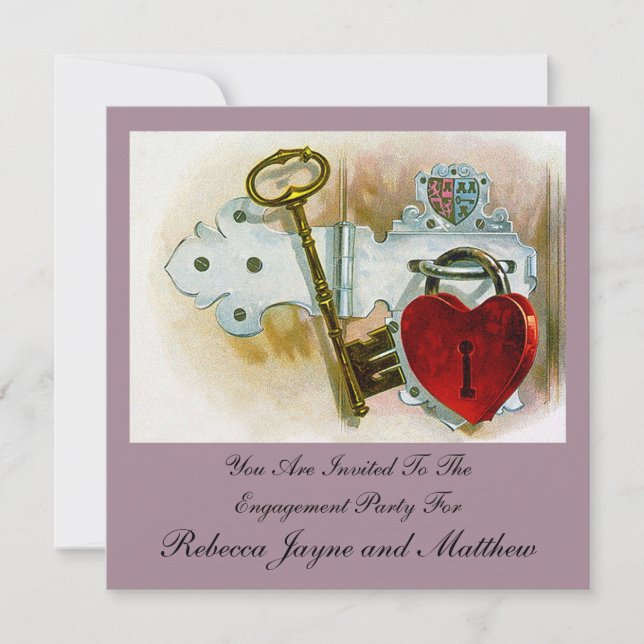 Vintage Förlovning Firande Inbjudningar (Framsida)