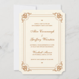 Vintage Förlovningsfest för Elfenbenskustens Elega Inbjudningar