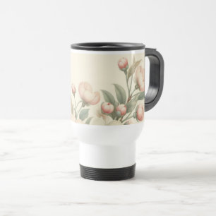 Vintage formaterad blommigt/vår-fjäril resemugg