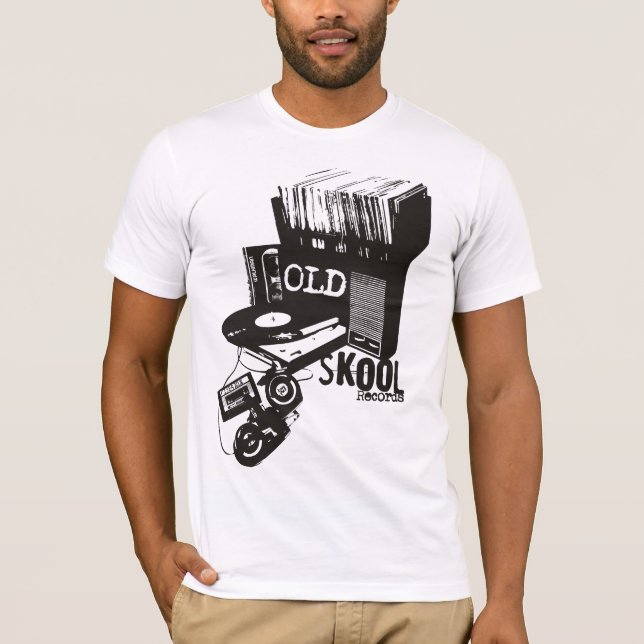 Vintage förstörda gammala Skool Tee Shirt (Framsida)