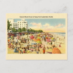 Vintage Fort Lauderdale Florida Beach-postkort Vykort