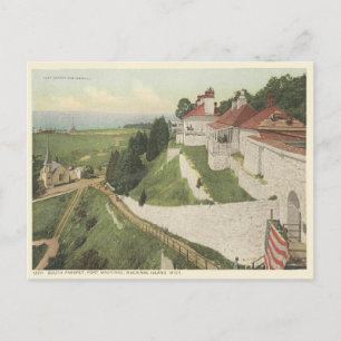 Vintage Fort Mackinac, Mackinac-ön Michigan Vykort