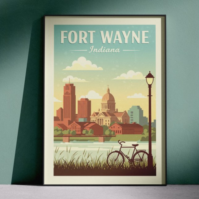 Vintage Fort Wayne Indiana Poster (Skapare uppladdad)