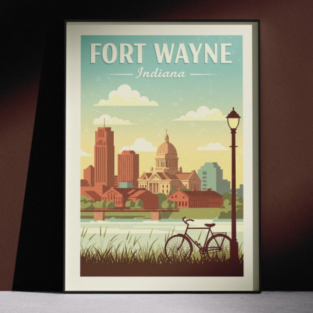 Vintage Fort Wayne Indiana Poster (Skapare uppladdad)