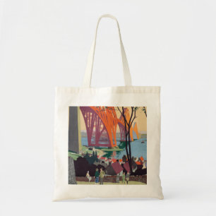 Vintage Forth Bridge Scotland Tote Bag Tygkasse