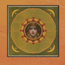 Vintage Fortune Teller med Astrology Zodiac-tecken Poster