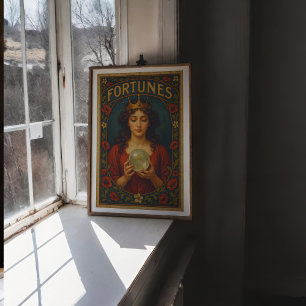 Vintage Fortune Teller Wall Art Poster Skriv ut