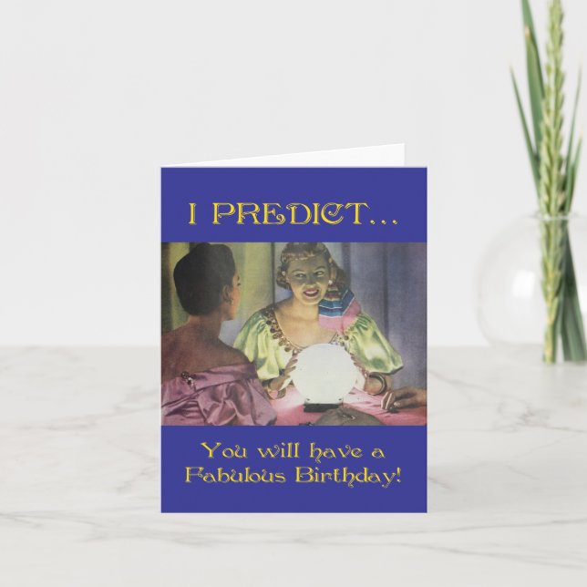 Vintage Fortune Teller Women Birthday Kort (Framsida)