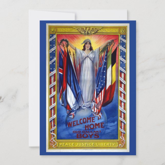 Vintage Fosterlandsk Amerika, Fred Rättvisa Frihet (Framsida)