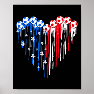 Vintage fotboll 4 juli herrar Usa amerikansk flagg Poster