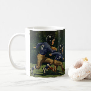 Vintage fotboll, barn, pojkar som spelar sport kaffemugg