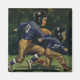 Vintage fotboll, barn, pojkar som spelar sport magnet