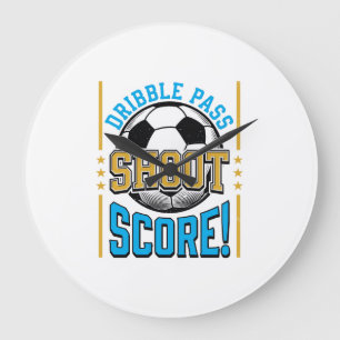 Vintage fotboll Dribble Pass Skjut Poäng Tröja Des Stor Klocka