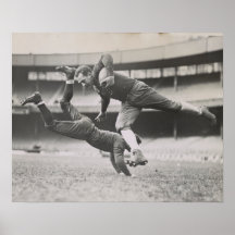 Vintage Fotboll poster svartvit mangrotta