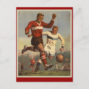Vintage fotboll poster vykort