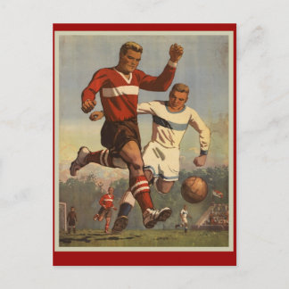Vintage fotboll poster vykort