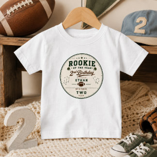 Vintage fotboll Rookie 2-års födelsedag baby pojke T Shirt