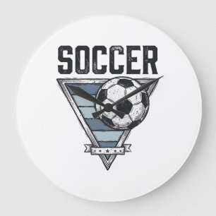 Vintage fotbolls triangulär badge tröja design (2 stor klocka