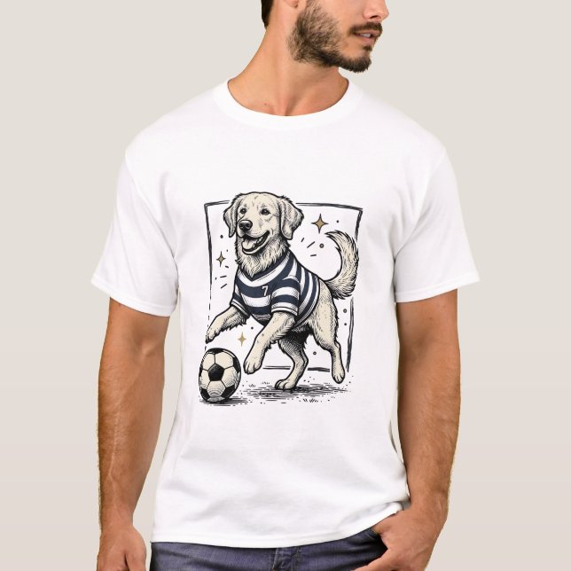 Vintage fotbollshund gravyr tröja design_1 (Framsida)