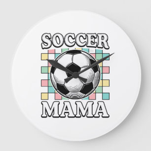 Vintage fotbollsmamma gravering t-shirt design_1 stor klocka