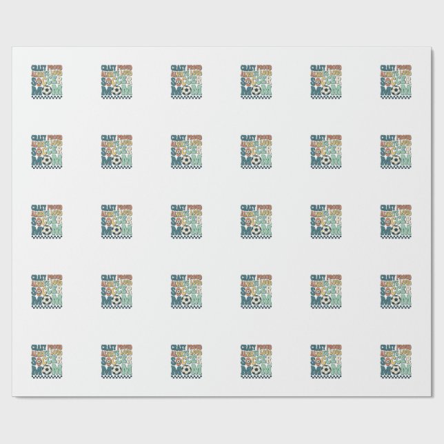 Vintage fotbollsmamma stolt högljudd skjortdesign_ presentpapper (Platt)
