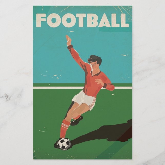 Vintage fotbollsposter brevpapper (Framsida)