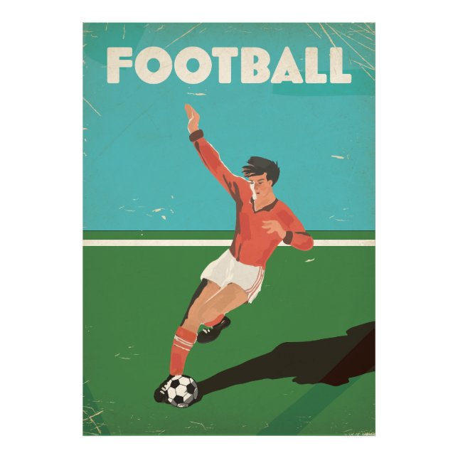 Vintage fotbollsposter fototryck (Framsidan)