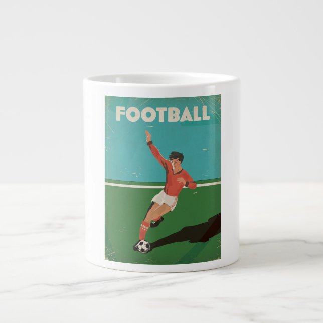 Vintage fotbollsposter jumbo mugg (Framsidan)