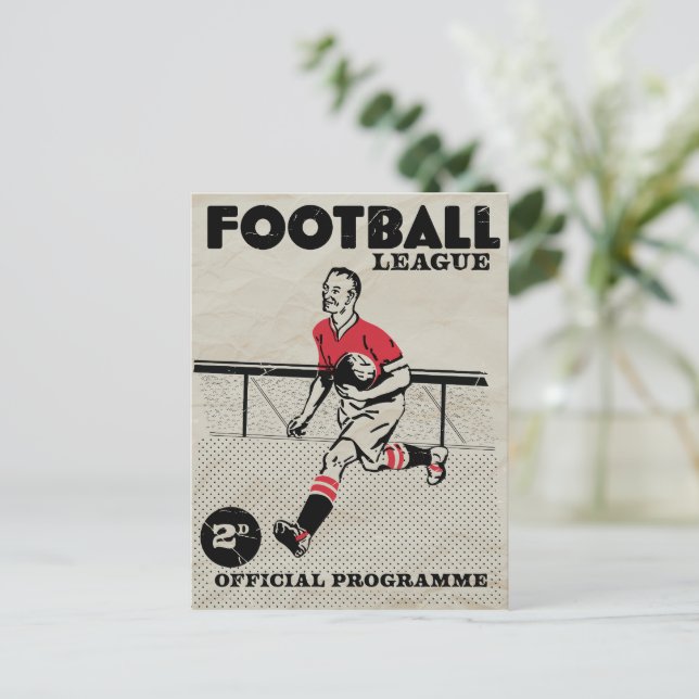 Vintage fotbollsprogram helg vykort (Stående Fram)