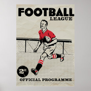 Vintage fotbollsprogram poster
