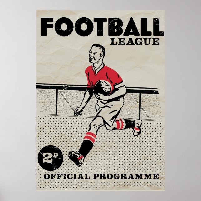 Vintage fotbollsprogram poster (Framsidan)