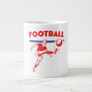 Vintage fotbollsspelare från 1950-talet jumbo mugg